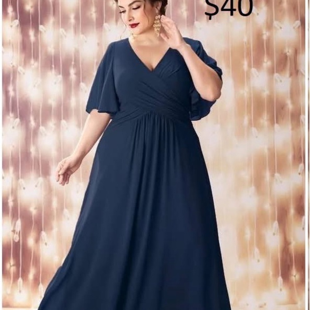 Elegant Navy Blue Evening Dress